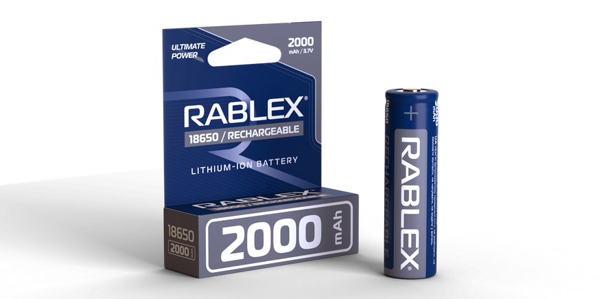 Аккумуляторные батарейки Rablex 18650 Li-lon 2000mAh 1шт. MB-93362 фото