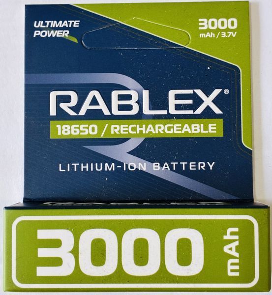 Акумулятор Rablex 18650 Li-lon 3000 mAh MB-69423 фото