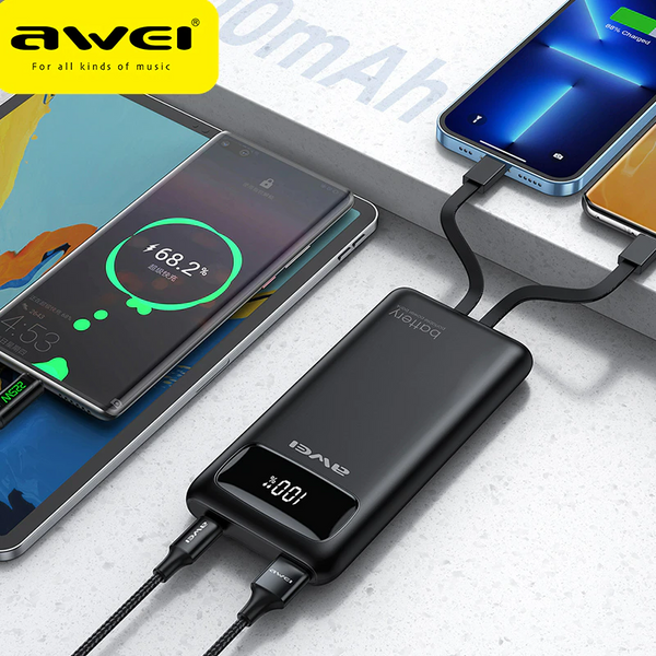 УМБ Awei P169K 20 000 mAh 22.5W with Type-C and Lightning Cable Black MB-88702 фото