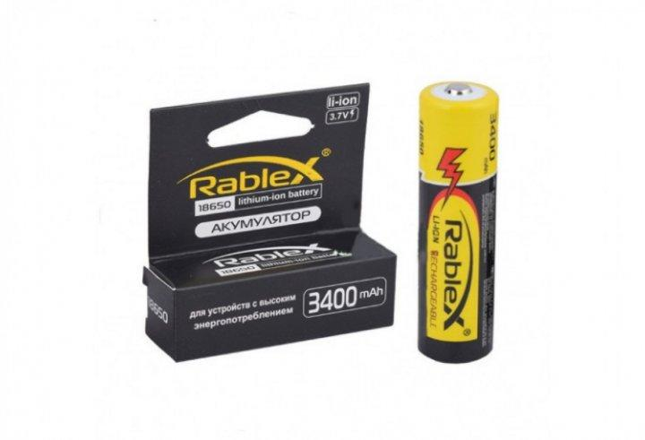 Аккумуляторные батарейки Rablex 18650-PR Li-lon 3400 blister mAh 1шт. (с защитой) MB-84526 фото