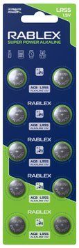 Батарейки Rablex BUTTIN CELL AG8 10 шт MB-88650 фото
