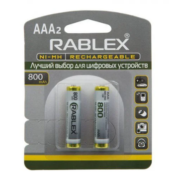 Акумуляторні батарейки Rablex HR03 800mAh 2шт. MB-75419 фото