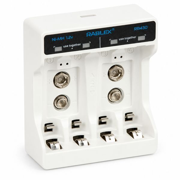 Зарядний пристрій Rablex RB430, 4xАА, ААА, 9V, 2A, Type-c MB-96180 фото