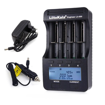 Зарядний пристрій Liito Kala Lii-500 EU+ авто на 4 акам. універ. LCD 10440-26650 (AAA,AA.C) MB-88924 фото