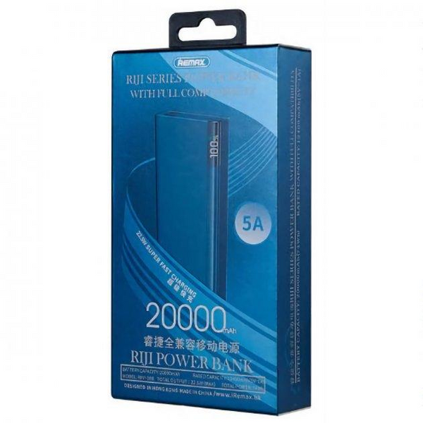 УМБ REMAX RPP-108 20000mAh Riji Serie QC 22.5W + PD 18W Fast Charging Blue MB-88714 фото