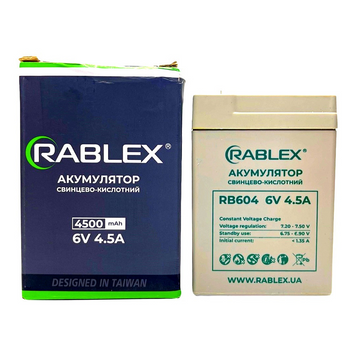 Акумулятор Rablex 6v-4 Ah (RB6040) MB-92349 фото