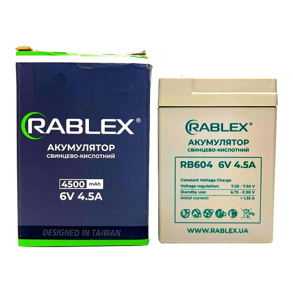 Акумулятор Rablex 6v-4.5Ah (RB604) MB-86751 фото