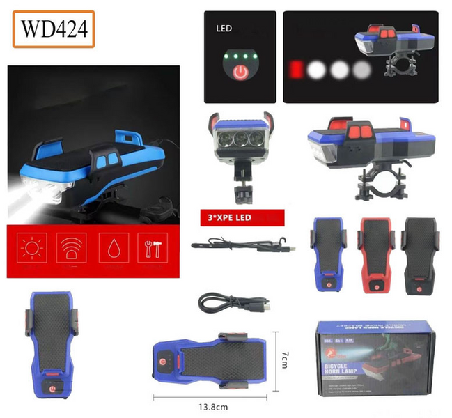 Ліхтарик на велосипед WD 424 MB-85686 фото