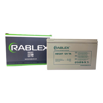 Акумулятор Rablex 12v-7Ah (RB1207) MB-86752 фото