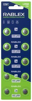 Батарейки Rablex BUTTIN CELL AG11 10 шт MB-88651 фото