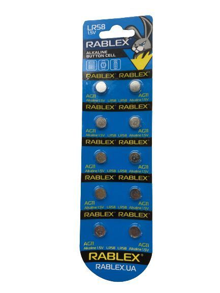 Батарейки Rablex BUTTIN CELL AG11 10 шт MB-88651 фото