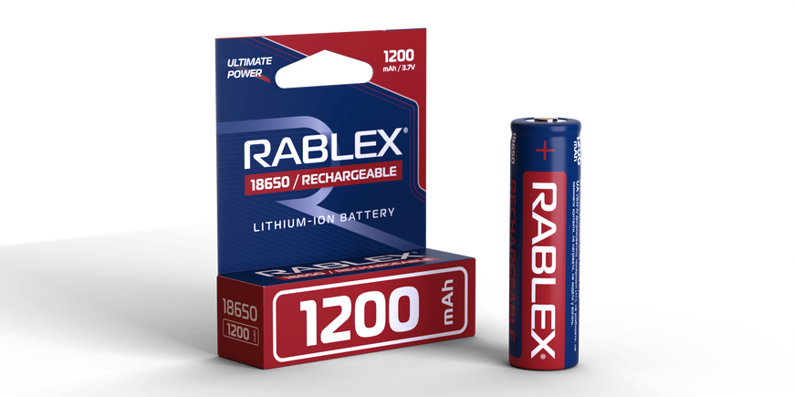 Акумуляторні батарейки Rablex 18650 Li-lon 1200mAh 1шт. MB-93360 фото