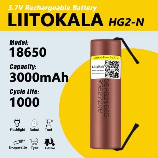 Акумулятор Liito Kala Lii-HG2 18650 3000mah MB-84926 фото