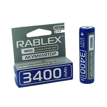 Аккумуляторные батарейки Rablex 18650 Li-lon 3400W 1шт. (без защиты) MB-72629 фото